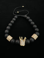 Pulsera Corona Negra/Dorada