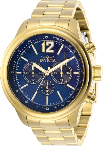 Invicta Aviator 49MM Gold Blue