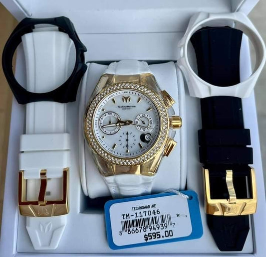 Technomarine Cruise Valentine 40mm Gold 3 Straps 3 Covers