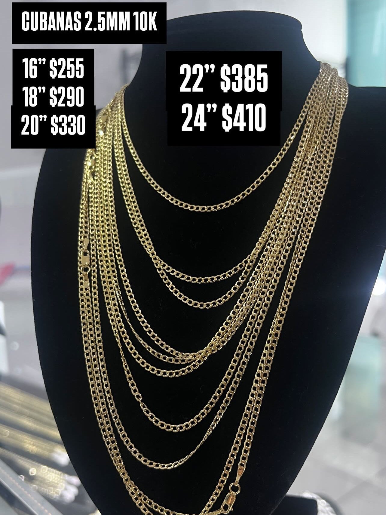 Cubana Flat Oro 10K 2.5MM