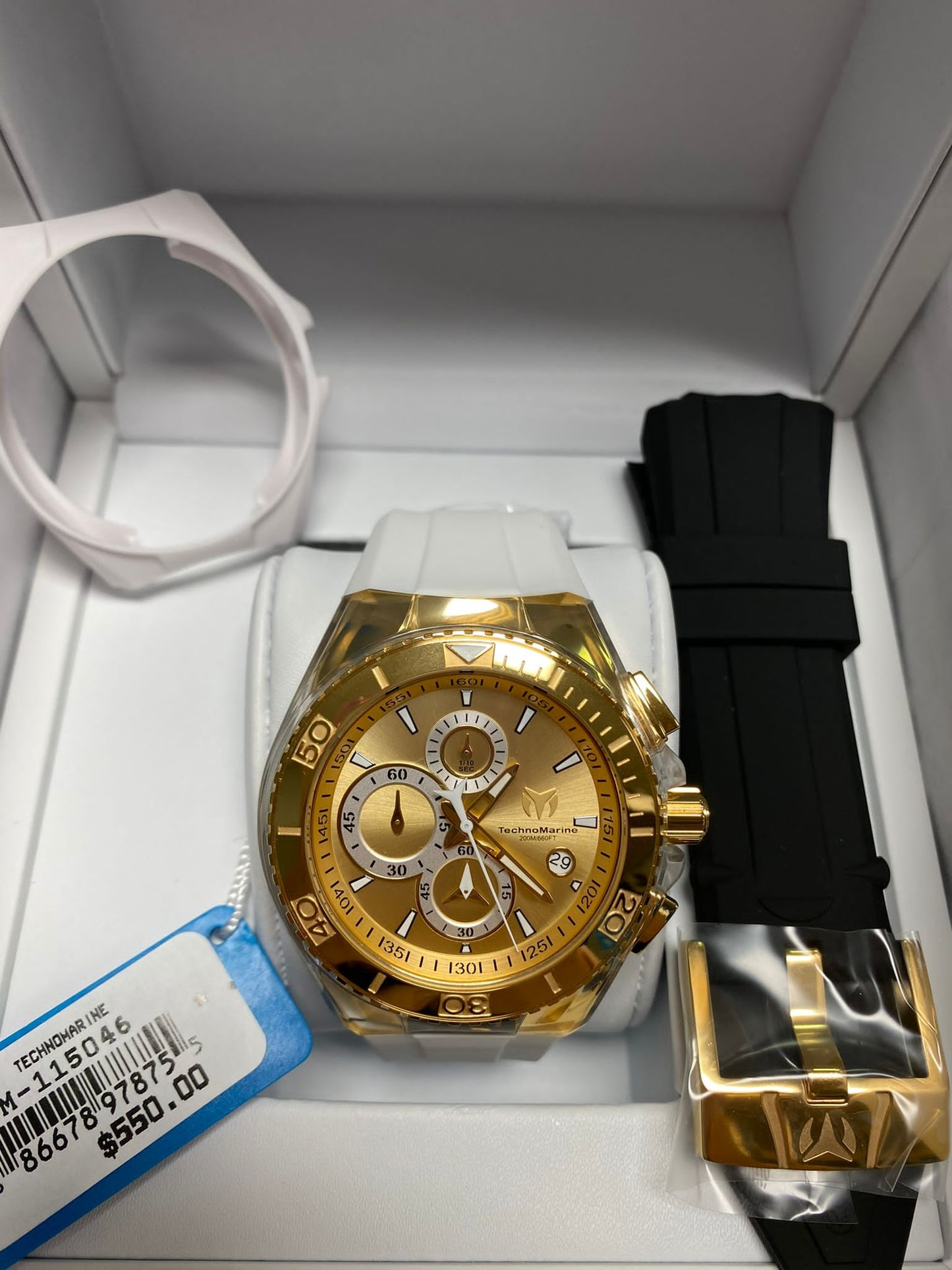 Technomarine Gold & Gold 46MM 2 Straps